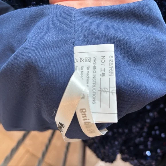 NEW Royal Blue Dress, Cobalt Blue, Dark Blue Velvet, Prom Dress, NWOT Size LG/14 - Picture 11 of 14